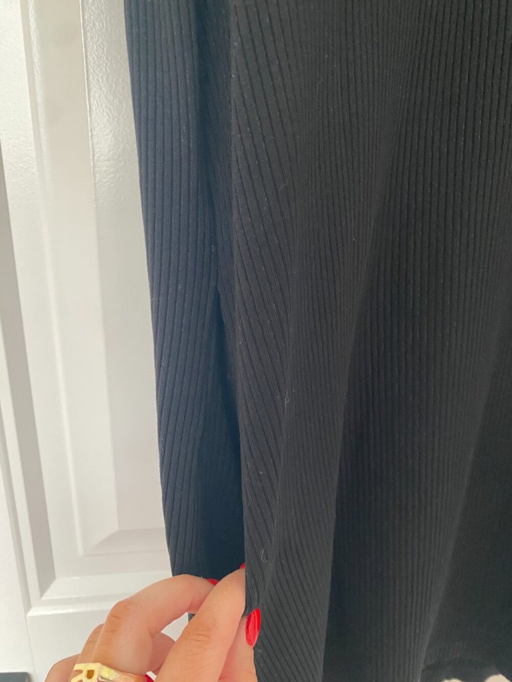 Reformation Jeans | Charli Ribbed T-Shirt Dress in Black - Picture 8 of 11